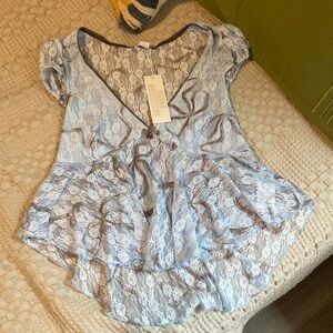 Lace Baby Blue Top